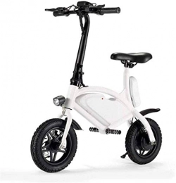 ZJZ Electric Bike ZJZ Fast Electric Bikes for Adults Folding Bike with 250W Motor 12 Inch Wheel Max Speed 25 km / h Electric Scooter for Adults Commuters Portable Travel Battery Car (Color : White)