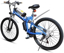 ZJZ Electric Bike ZJZ Folding electric bicycle, 26-inch portable electric mountain bike high carbon steel frame double disc brake with front LED light 36V / 8AH