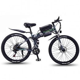 ZKLNB Adult Electric Mountain Bikes, Male And Female Foldable Mountain Bikes, 360W 36V 8/10 / 13AH Mountain Bikes/Commuter Electric Bikes, Large Lithium Battery Electric Bikes,Gray,13Ah