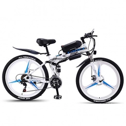 ZLZNX Electric Bike ZLZNX 26'' Electric Bike Foldable Mountain Bicycle for Adults 36V 350W 13AH Removable Lithium-Ion Battery E-Bike Fat Tire Double Disc Brakes LED Light, E, 10AH