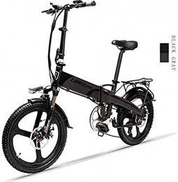 ZMHVOL Electric Bike ZMHVOL Ebikes, 20-inch Foldable Electric Bike 48V 240W 12.8Ah Lithium Battery City Bicycle 7 Speed E-Bikes 5 Speed Adult Male and Female Mini Mountain Bike With Anti-theft Device ZDWN (Color : Black)