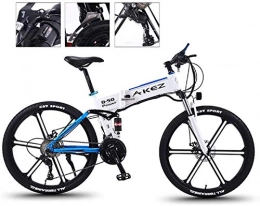 ZMHVOL Electric Bike ZMHVOL Ebikes, 26'' Electric Bike Folding Mountain Lightweight Foldable Ebike Electric Bicycle for Adult 21 Speed Gear and Three Working Modes for Commuting Leisure ZDWN (Color : Blue)