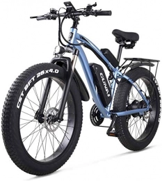 ZMHVOL Electric Bike ZMHVOL Ebikes, Adult Electric Off-Road Bikes Fat Bike 26 4.0 Tire E-Bike 1000w 48V Electric Mountain Bike with Rear Seat and Removable Lithium Battery ZDWN (Color : Blue, Size : 1000W17Ah)