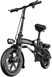 ZMHVOL Electric Bike ZMHVOL Ebikes, Adult Folding Electric Bikes Comfort Bicycles Hybrid Recumbent / Road Bikes 14 Inch, 30Ah Lithium Battery, Disc Brake, For Adults, Men Women ZDWN (Color : Black, Size : Range:130km)