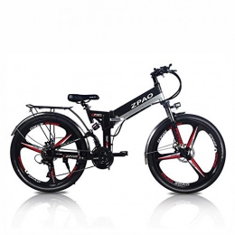 ZPAO Electric Bike ZPAO KB26 26 Inch Folding Electric Bicycle, 48V 10.4Ah Lithium Battery, 350W Mountain Bike, 5 Grade Pedal Assist, Suspension Fork (Black Integrated Wheel)