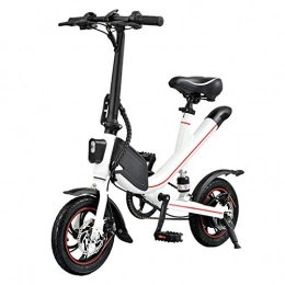 ZS Electric Bike ZS 12 inch foldable electric bicycle, multi-function 36V 6.6Ah lithium battery 250W brushless rear drive integrated wheel engine, mechanical + electronic brake, white
