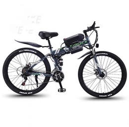 ZTYD Electric Bike ZTYD Electric Bike, 26" Mountain Bike for Adult, All Terrain 27-speed Bicycles, 36V 30KM Pure Battery Mileage Detachable Lithium Ion Battery, Smart Mountain Ebike for Adult, black green A1, 8AH / 40km