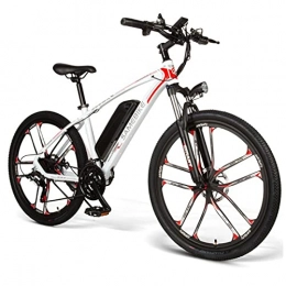 ZWHDS Bike ZWHDS 26-inch electric bicycle-48V 8AH lightweight variable speed bicycle, 350W high-power motor, IP64 waterproof 30km / h, multiple driving plans (Color : White)