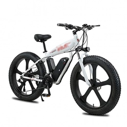 ZWHDS Electric Bike ZWHDS 26 inch electric bike - 350W 36V snow bike 4.0 fat tire E-bike lithium battery mountain bike (Color : White)