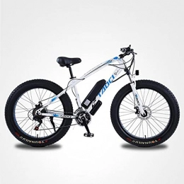 ZWHDS Electric Bike ZWHDS Electric snow bike 26-inch 21-speed E-bike beach mountain snow electric bicycle (Color : White)