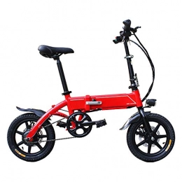 ZXCVB Bike ZXCVB Electric Bicycle Folding Adult Ultra Light 14 Inch 36V Men And Women Small Lightweight Compact, Red