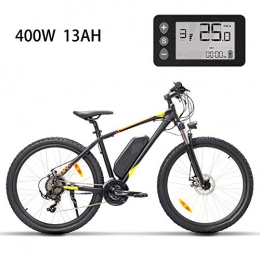 ZXL Electric Bike ZXL 27.5" Adult Electric Mountain Bike, Aluminium Frame Suspension Fork Beach Snow Ebike 624W Ebike Bicycle with Removable 48V / 13Ah Lithium-Ion Battery, Shimano 21 Speed Gear