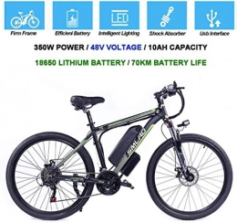 ZXL Electric Bike ZXL Electric Bicycles for Adults, 360W Aluminum Alloy Bicycle Removable 48V / 10Ah, Lithium-Ion Battery Mountain Bike / Commute Ebike, Black Blue, Black Green