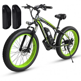 ZXL Bike ZXL Electric Bike, 1000W Motor, 26Inch Fat Ebike, 48 V 17 Ah Battery (Mx02 Yellow(1000W)), Mx02 Green(1000W)+Spare Battery