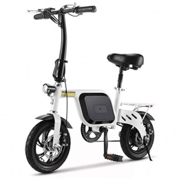 ZXL Bike ZXL Electric Bike Foldable 14-Inch E-Bike with 6.0 Ah Lithium Battery, City Bike with a Maximum Speed of 25 Km / H, with Led Lighting, Disc Brake for Front and Rear Wheels (), White