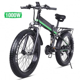 ZXL Electric Bike ZXL Electric Mountain Bike1000w 13ah Urban Commuter Folding E-bike, 26 Inth 21 Speed Snow Bike Shimano1000w / 36v Removable Charging Lithium Battery Hydraulic Disc Brakes, Green