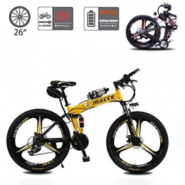 ZXL Electric Bike ZXL Folding Electric Bikes for Adults, 26Inch Electric Mountain Bike with 36V Removable Large Capacity 6.8Ah Lithium-Ion Battery City E-Bike, Lightweight Bicycle for Teens Men Women, Red, Yellow