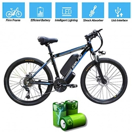 ZXL Electric Bike ZXL Home Electric Bike for Adults, Electric Mountain Bike, 26 inch 360W Removable Aluminum Alloy Bicycle, 48V / 10Ah Lithium-Ion Battery for Outdoor Cycling Travel Work Out, Black Red, 26 in, Black Blue
