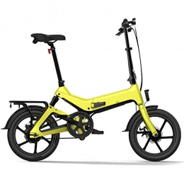 ZXY Bike ZXY 16 Inch Folding Electric Bicycle Power Assist Moped Bike E-bike 55-65km Range 36V 7.5AH 250W Powerful Bike, Yellow