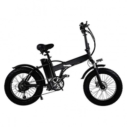 ZXY Electric Bike ZXY 500W 20 Inch Electric Folding Bike, 4.0 Fat Tire, 48V 15Ah Powerful Lithium Battery, Snow Bike, Power Assist Bicycle, Black, 20 inches