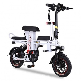 ZXY Bike ZXY Electric Bike, 12 Inches Electric Bike E Bike 22KGS Sports Mountain Bikes Full Suspension, Lithium Battery Hydraulic Disc Brakes, White, 48V 8A