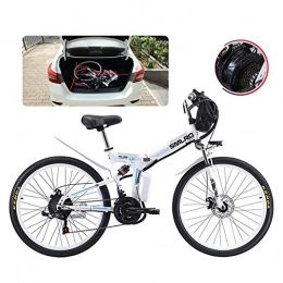 ZYC-WF Electric Bike ZYC-WF Adult Folding Electric Bikes Comfort Bicycles Hybrid Recumbent / Road Bikes 26 inch Tires Mountain Electric Bike 500W Motor 21 Speeds Shift for City Commuting Outdoor Cycling Travel Work Out, WHI