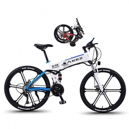 ZYC-WF Bike ZYC-WF Folding Electric Bicycle for Adults Men Women with 26Inch Tire 27 Speeds LCD Screen Mountain Bike for City Commuting 350W Aluminum Mountain E-Bike Road Bikes, Red, Blue
