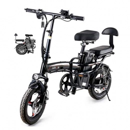 ZYC-WF Bike ZYC-WF Folding Electric Bike 14 inch 48V E-Bike City Bicycle for Adults, Adjustable Lightweight Alloy Frame Foldable E-Bike with LCD Screen, 400W Motor
