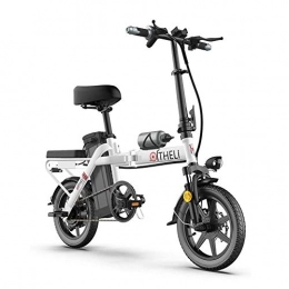 ZYC-WF Electric Bike ZYC-WF Folding Electric Bike for Adults Lightweight 350W Electric Foldable Pedal Assist E-Bike City Mountain Bicycle Booster for City Commuting Outdoor Cycling Travel Work Out, Black, White