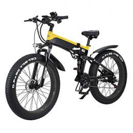 ZYC-WF Electric Bike ZYC-WF Folding Electric Mountain City Bike, Led Display Electric Bicycle Commute Ebike 500W 48V 10Ah Motor, 120Kg Max Load, Portable Easy to Store, Green, Yellow