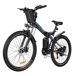 ZYLEDW Electric Bike ZYLEDW Foldable 250W Electric Bike for Adults 15 Mph, 26inch Tire Electric Bicycle with 36V 8AH Lithium-Ion Battery 9 Speed Gears Mountain E-Bike for Adults (Color : Black)