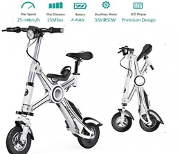 ZYT Electric Bike ZYT Folding Double Electric Bike, 250W 10 Inch Electric Bicycle with Removable 36V 7.8AH / 25KM / H Lithium-Ion Battery for Adults, with Front Light, White