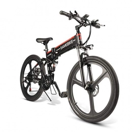 ZZQ Electric Bike ZZQ Electric Mountain Bike, 21 Inch Folding E-bike, 38V 350W Large Capacity Lithium-Ion Battery and Battery Charger, Premium Full Suspension