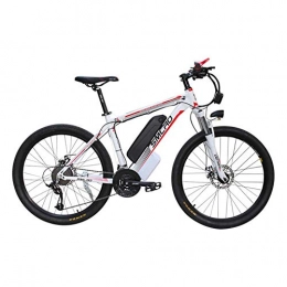 ZZQ Electric Bike ZZQ Electric Mountain Bike 350 / 500W 26'' Electric Bicycle with Removable 48V Lithium-Ion Battery 21 Speed Shifter, whitered