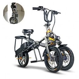 ZZQ Bike ZZQ Three-wheeled Electric Bicycle Double Battery One Button Fast Folding Ebike with 48V 350Wh Pedals Double Battery, Fashion Parent-child Travel with 14 inch Wheels