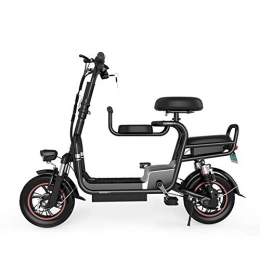 ZZQ Electric Bike ZZQ Two-Wheel Folding Electric Bike, Removable Lithium Ion Battery, Drum Brakes, LCD Display, 37KM / H, Driving Range 65KM, Shock Absorber, Three Seats, Black