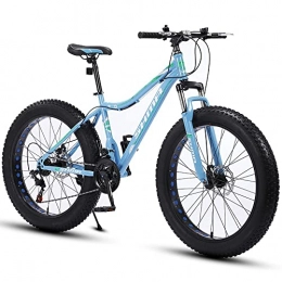 Bananaww Fat Tyre Bike 24 / 26-inch Mountain Bike, 4.0 Inch Thick Wheel Mountain Bikes, Adult Fat Tire Mountain Trail Bike, 7 / 21 / 24 / 27 / 30 Speed Bicycle With High Carbon Steel Frame Double Disc Brake