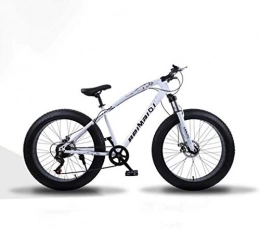 Aoyo Fat Tyre Bike 24 Inch Fat Tire Hardtail Mountain Bike, Adult Mountain Bicycle, Dual Suspension Frame And Suspension Fork All Terrain Mountain Bicycle, (Color : White spoke, Size : 24 speed)
