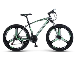 TAURU Bike 24“ Thick Wheel Mountain Bike, 24 Speed Bicycle, Adult Fat Tire Mountain Trail Bike, Fat Tyre, High-carbon Steel Frame Dual Full Suspension Dual Disc Brake (Black green1)