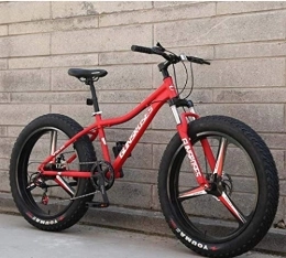 Aoyo Fat Tyre Bike 24Speed Mountain Bikes, 26Inch Fat Tire Road Bike, Dual Suspension Frame And Suspension Fork All Terrain Men's Mountain Bicycle Adult, (Color : Red 2, Size : 21Speed)