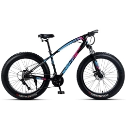Generic  26 * 4.0 Inch Thick Wheel Mountain Bike, Adult Fat Tire Mountain Trail Bike, 7 / 21 / 24 / 27 / 30 Speed Mountain Bicycle With High Carbon Steel Frame Double
