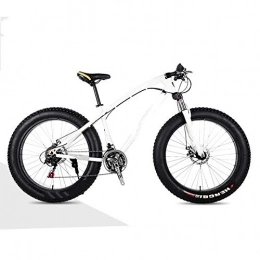 U/N Bike 26-Inch Double Disc Brake Wide Tire shock absorption Cross-Country Fat road racing Bike Variable-Speed Adult Mountain Bike (White)