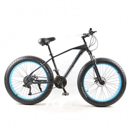 26-inch fat tire 21-speed bicycle—mechanical brake—suitable for outdoor mountain bikes on snow (black and blue)