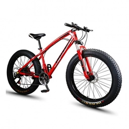 ZJGZDCP Fat Tyre Bike 26 Inch Fat Tire Mountain Bike Gearshift Adjustable Seat Full suspension Disc brakes Hardtail-hybrid mountain bikes Adult Country Outroad Bicycles 21 / 24 / 27 Speed ( Color : Red , Size : 27 speed )