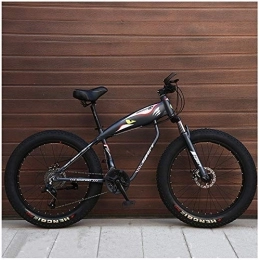 DJYD Fat Tyre Bike 26 Inch Hardtail Mountain Bike, Adult Fat Tire Mountain Bicycle, Mechanical Disc Brakes, Front Suspension Men Womens Bikes, Black Spokes, 27 Speed FDWFN (Color : Grey Spokes)