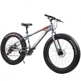 Wghz Bike 26 Inch Mountain Bike / Dual Disc Brake Variable Speed 4.0 Tire Aluminum Alloy Thickened Rim Snowmobile 7 Speed, Suitable For Adult Fat Man Woman Driving, White