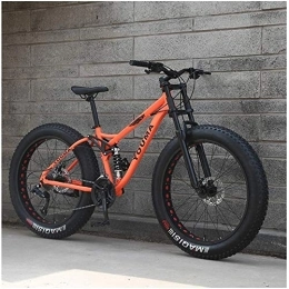 Aoyo Fat Tyre Bike 26 Inch Mountain Bikes, Adult Boys Girls Fat Tire Mountain Trail Bike, Dual Disc Brake Bicycle, High-carbon Steel Frame, Anti-Slip Bikes, (Color : Orange, Size : 24 Speed)