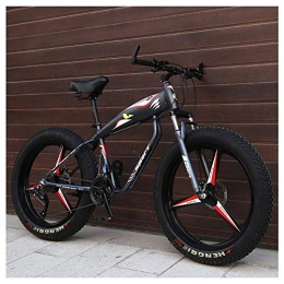 NOBRAND Fat Tyre Bike 26 Inch Mountain Bikes, Fat Tire Hardtail Mountain Bike, Aluminum Frame Alpine Bicycle, Mens Womens Bicycle with Front Suspension, Black, 24 Speed Spoke Suitable for men and women, cycling and hiking