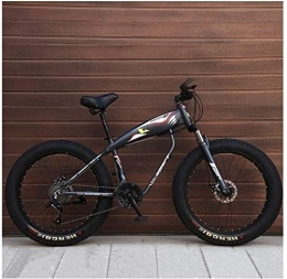 Aoyo Fat Tyre Bike 26 Inch Mountain Bikes, Fat Tire Hardtail Mountain Bike, Aluminum Frame Alpine Bicycle, Mens Womens Bicycle with Front Suspension (Color : Grey, Size : 21 Speed Spoke)