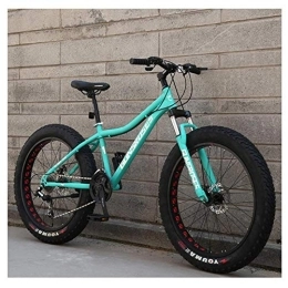 WJSW Fat Tyre Bike 26 Inch Mountain Bikes, High-carbon Steel Hardtail Mountain Bike, Fat Tire All Terrain Mountain Bike, Women Men's Anti-Slip Bikes, Blue, 21 Speed Spoke